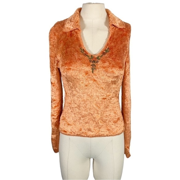 Vintage Lianne Byrnes Fuzzy Long Sleeve Sweater Orange Size Small - Picture 1 of 10
